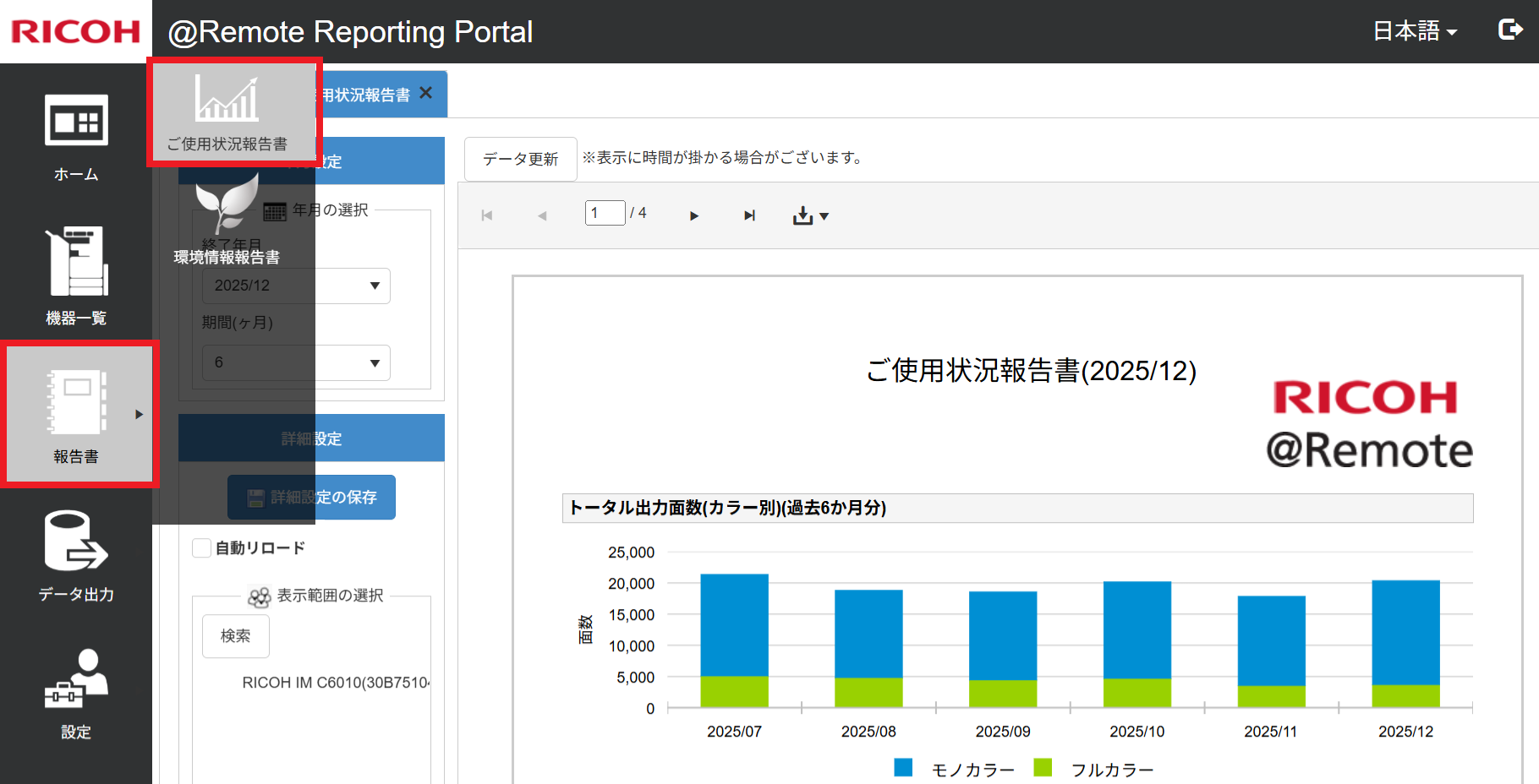 Remote Reporting Portal について | MyRICOH